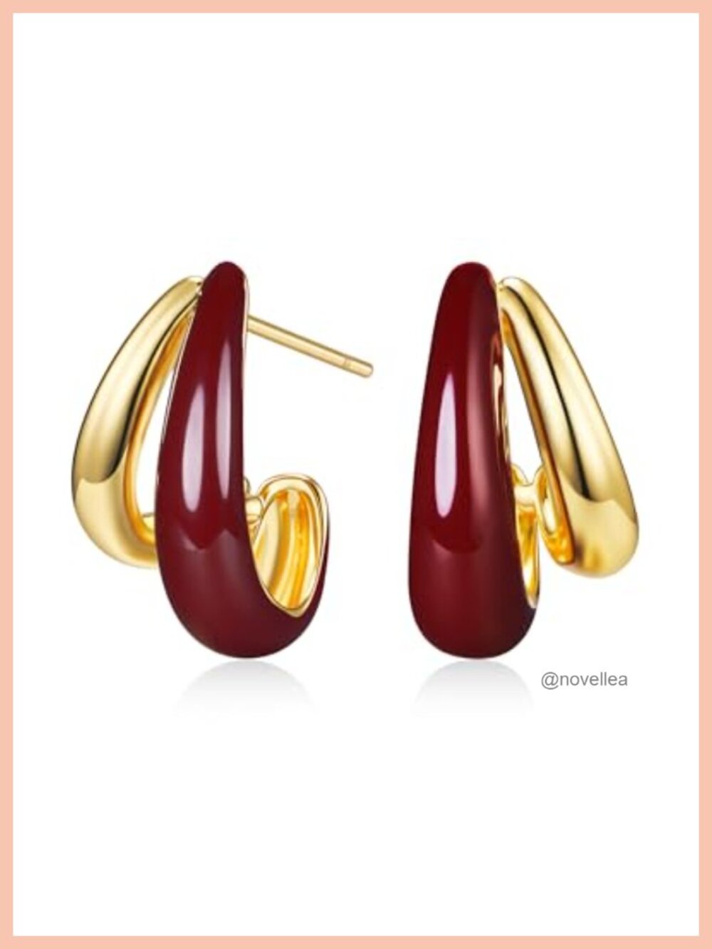 18K Gold Plated Sculptural Hoop Stud Earrings Women